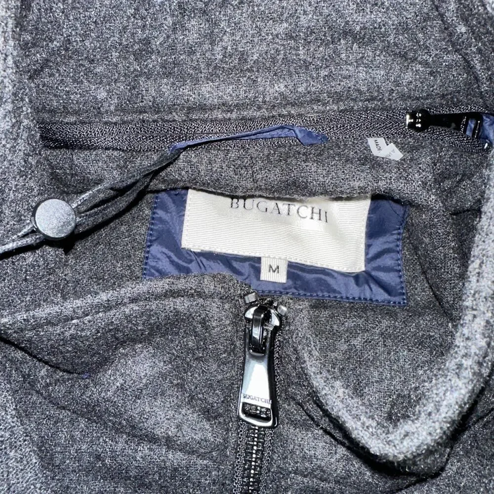 Bugatchi Mens Three Button Quilted Blazer with Detachable Bib navy size M